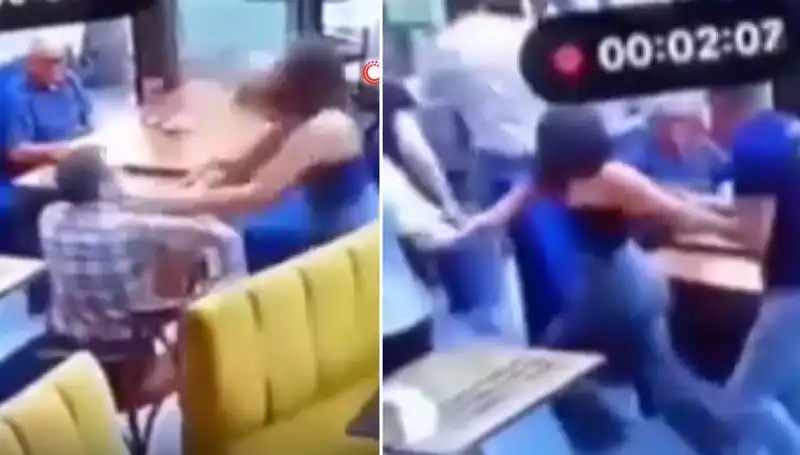 Garsona Tokat Attı, İnfazına Tekme Tokatla Cevap Aldı!