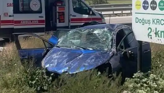 Kontrolden Çıkan Araç Takla Attı: Korku Dolu Anlar Yaşandı!