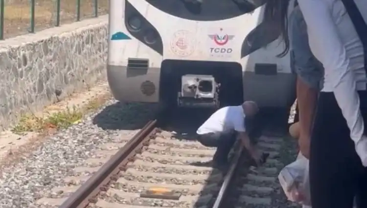İstanbul'da Makinistin Duyarlılığı, Raylardaki Kediyi Kurtardı!