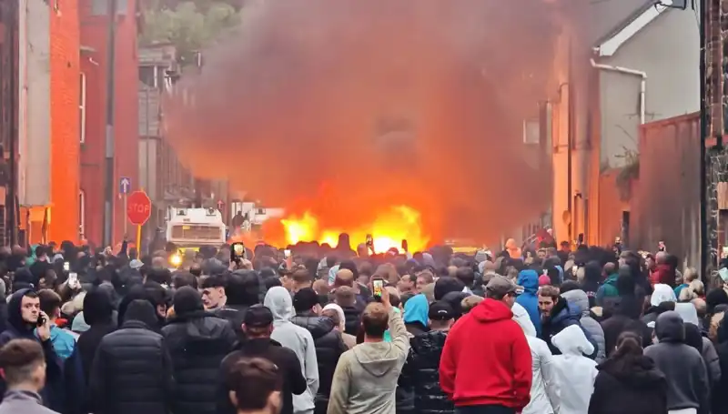 Kuzey İrlanda'da Cinsel Saldırı Protestosunda Gergin Anlar: Evler Kül Oldu!