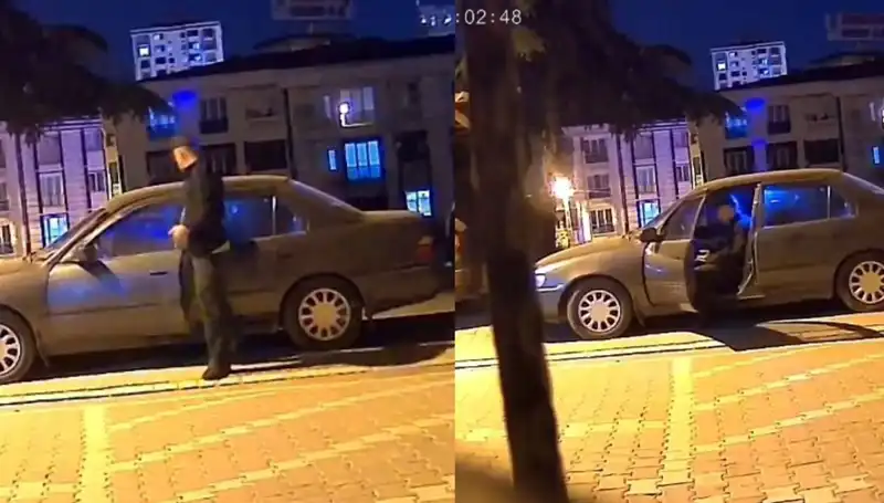 Park Halindeki Otomobili Saniyeler İçinde Çalan Hırsızlık Olayı Yaşandı